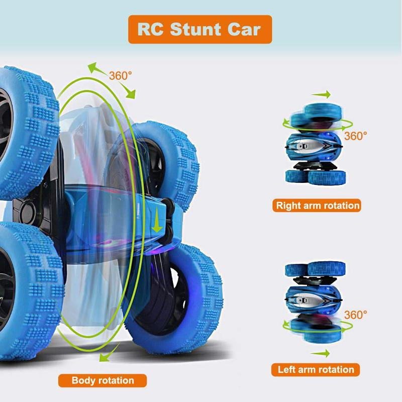 FREE to FLY Remote Control Car: TPUCARG Double Sided 360°Rotating RC Cars with Headlights Rechargeable Race Stunt Toy Car Christmas Birthday Gifts for 5 6 7 8 9 10 11 12 Year Old