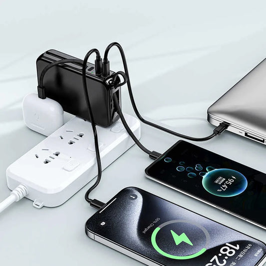 Dual-Purpose Portable Charger with Built-In Cord